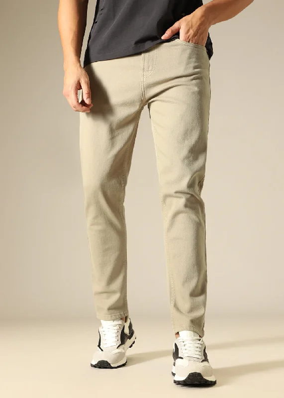 Tan Carrot Fit Denim