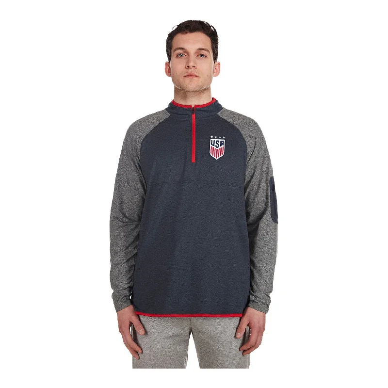 Men's New Era USWNT 1/4 Zip Navy/Grey Pullover