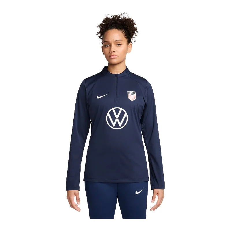 Women's Nike USA VW Strike Quarter Zip Drill Navy Top