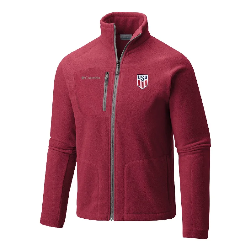 Men's Columbia USMNT Fast Trek Full Zip Red Fleece