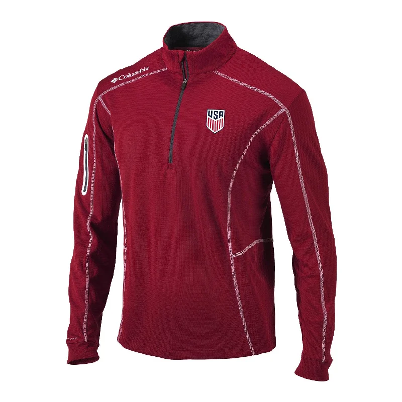 Men's Columbia USMNT Shotgun Red 1/4 Zip