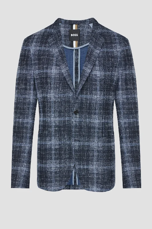 C-Hanry Slim-Fit Jacket in Checked Stretch Jersey 50510571