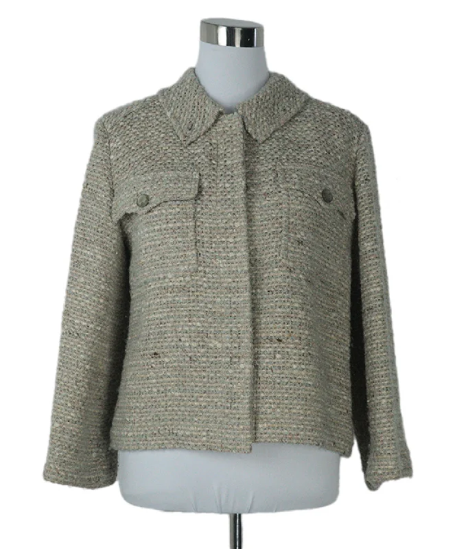 Chanel Blue & Beige Tweed Jacket sz 6