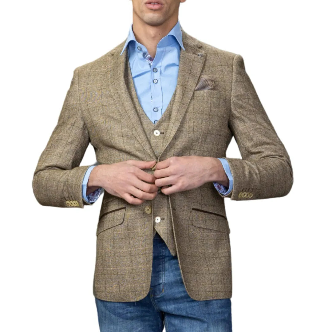 Liam - Men's Brown Check Blazer