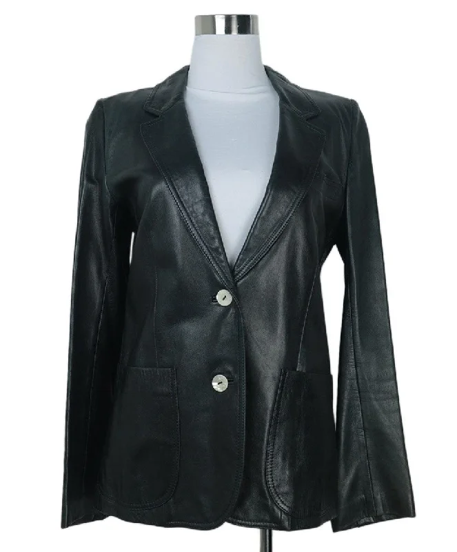 Loewe Black Leather Jacket sz 4