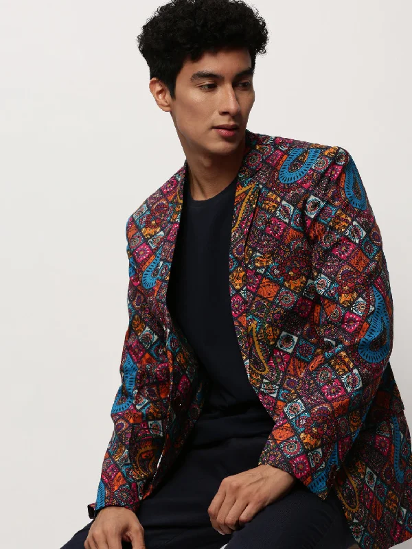 Men Multi Printed Casual Blazers