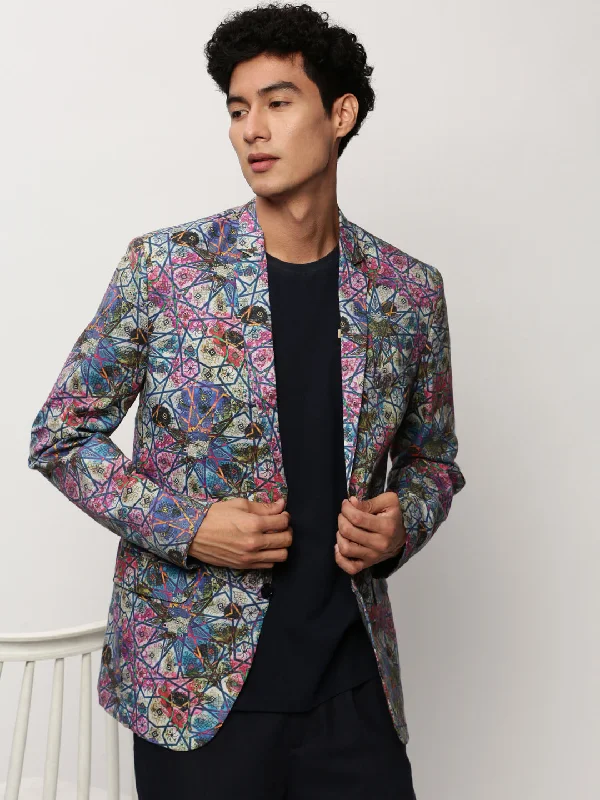 Men Multi Printed Casual Blazers