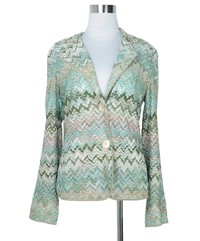 Missoni Green & Beige Knit Blazer sz 6